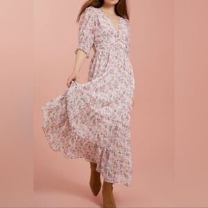 Altar'd State | Mary Floral V-Neck Maxi Dress XS